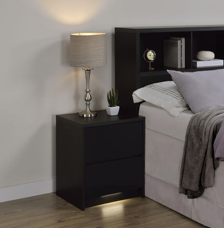 Westpark Black Nightstand with LED Lights and USB Ports from Coaster - Luna Furniture