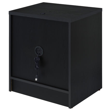 Westpark Black Nightstand with LED Lights and USB Ports from Coaster - Luna Furniture