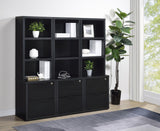 Westpark Black 3-Shelf Bookcase with Lockable Drawer and USB Ports from Coaster - Luna Furniture