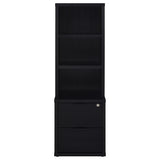 Westpark Black 3-Shelf Bookcase with Lockable Drawer and USB Ports from Coaster - Luna Furniture