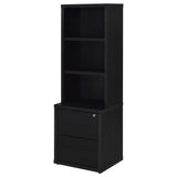 Westpark Black 3-Shelf Bookcase with Lockable Drawer and USB Ports from Coaster - Luna Furniture