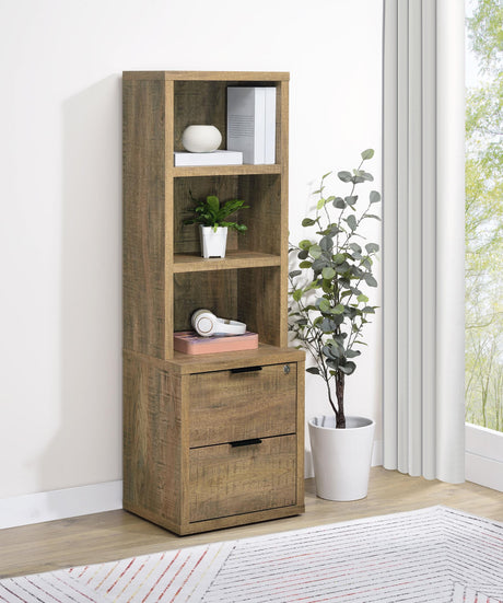 Westpark Mango 3-Shelf Bookcase with Lockable Drawer and USB Ports from Coaster - Luna Furniture