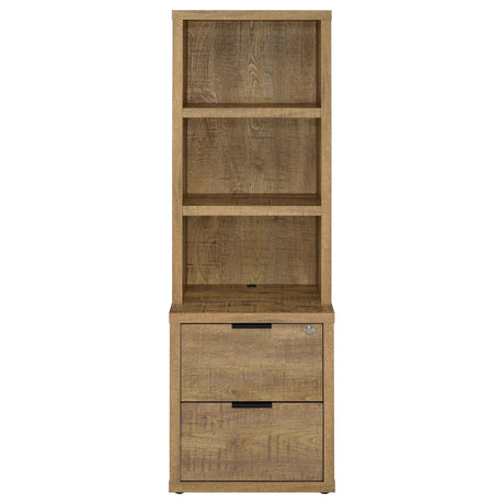 Westpark Mango 3-Shelf Bookcase with Lockable Drawer and USB Ports from Coaster - Luna Furniture
