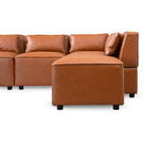 Wexford Cognac Vegan Leather Modular Sofa from Ashcroft Furniture - Luna Furniture