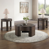 Salina Mocha 32.5″ Round Coffee Table with Casters from Steve Silver - Luna Furniture