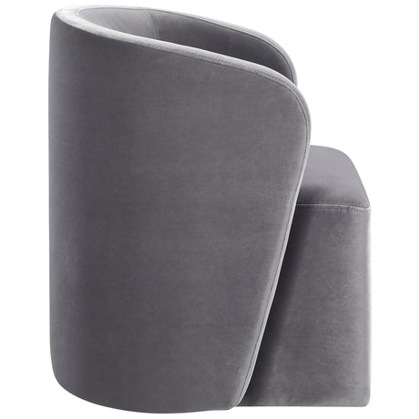Annie Gray Velvet Barrel Chair with Casters, Set of 2 from Steve Silver - Luna Furniture