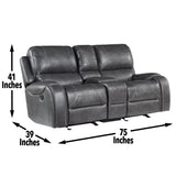 Keily Gray 3-Piece Reclining Living Room Set from Steve Silver - Luna Furniture