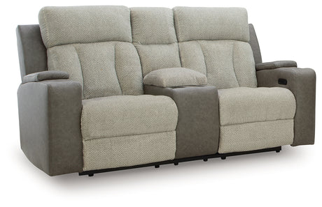 WhipLash Sisal Power Reclining Loveseat with Console from Ashley - Luna Furniture