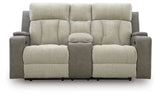 WhipLash Sisal Power Reclining Loveseat with Console from Ashley - Luna Furniture