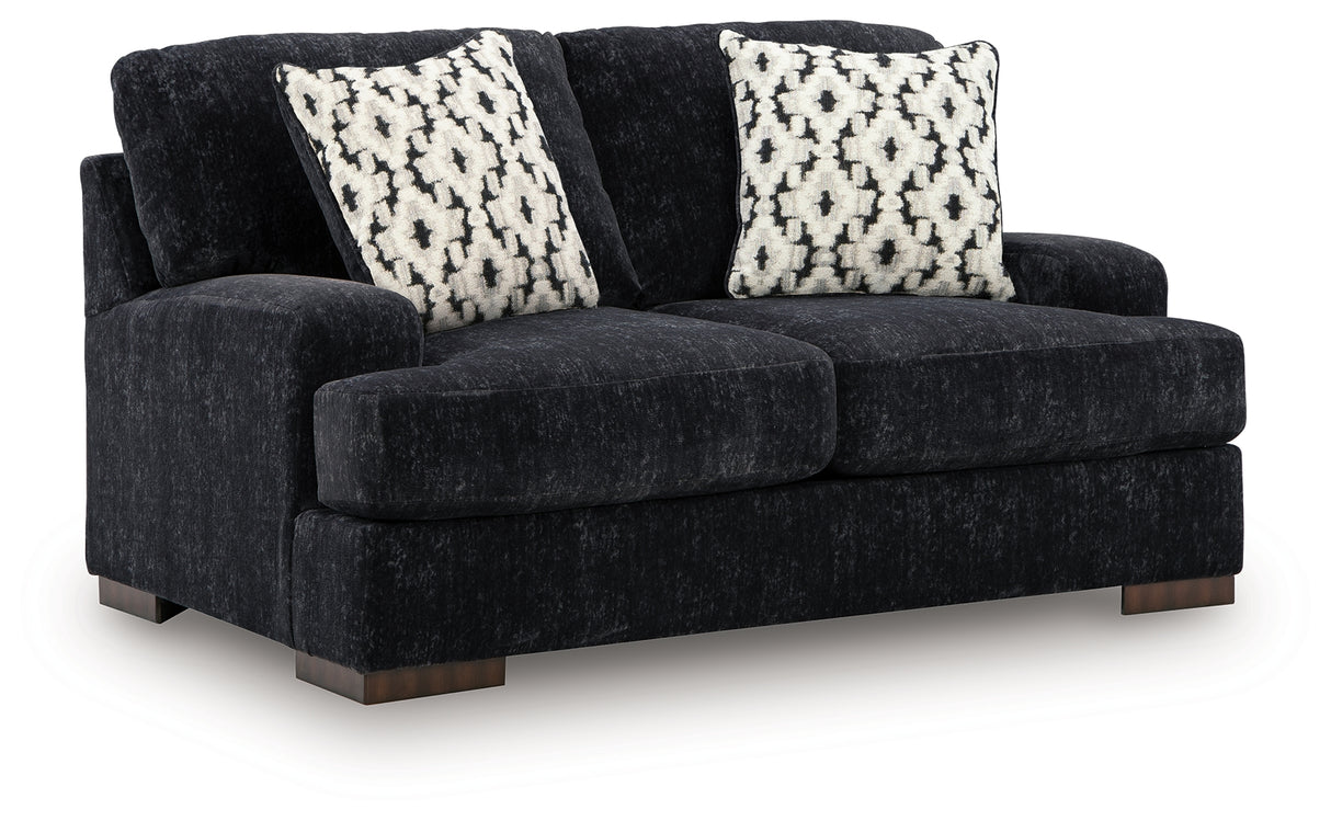 Whitmore Manor Black Pearl Loveseat from Ashley - Luna Furniture