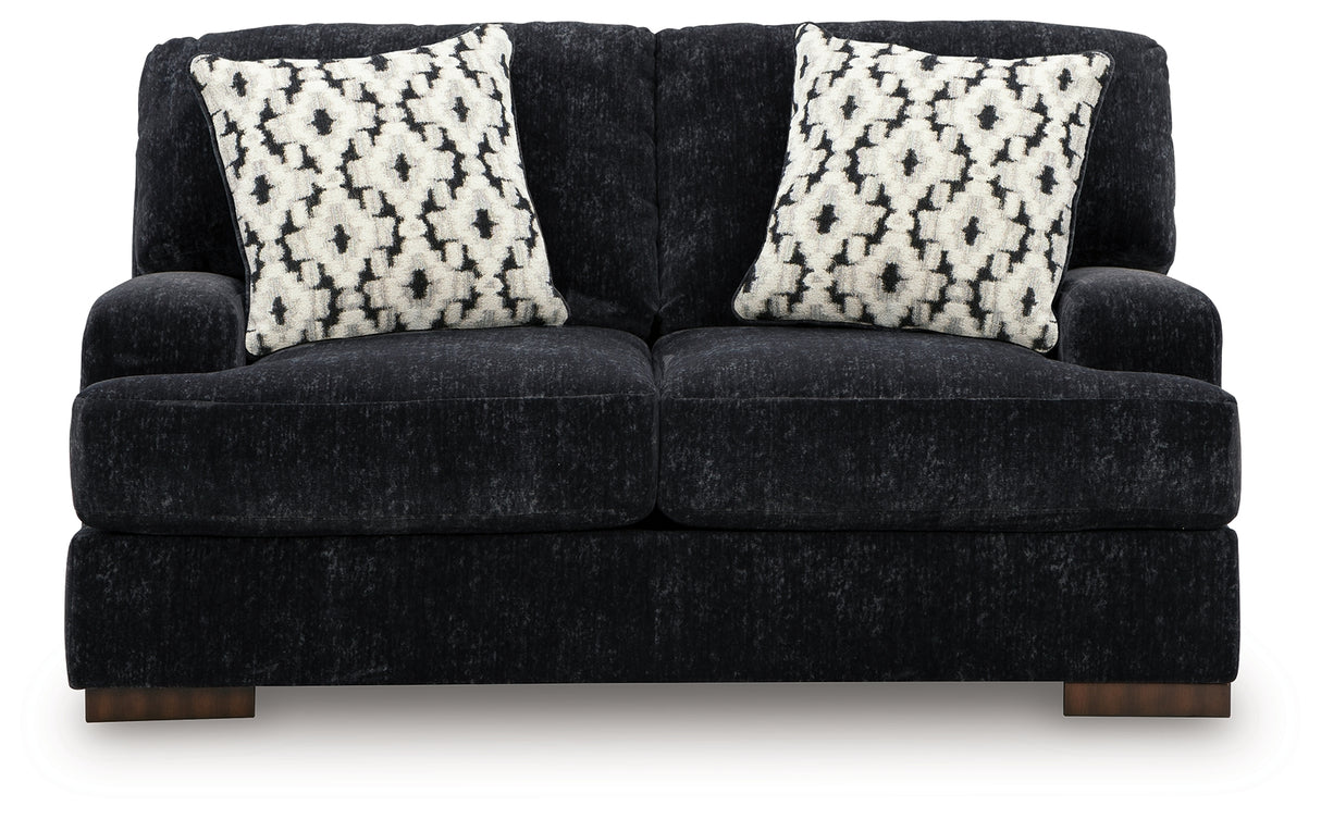 Whitmore Manor Black Pearl Loveseat from Ashley - Luna Furniture