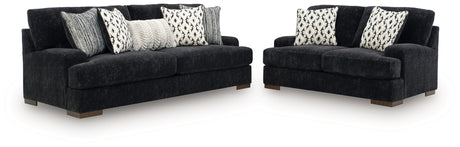 Whitmore Manor Sofa and Loveseat in Black Pearl from Ashley - Luna Furniture