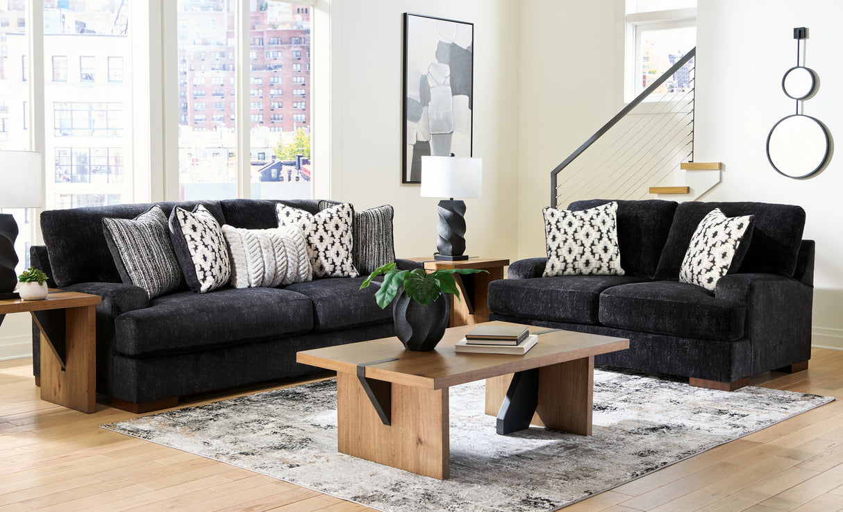 Whitmore Manor Sofa and Loveseat in Black Pearl from Ashley - Luna Furniture