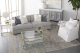 Azure Carrera Media Sideboard in White Carrera Marble, Dove Gray, Brushed Gold from Essentials For Living - Luna Furniture