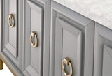 Azure Carrera Media Sideboard in White Carrera Marble, Dove Gray, Brushed Gold from Essentials For Living - Luna Furniture