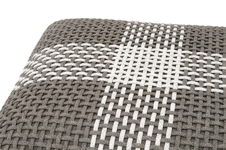 Cross Accent Cube in Dove Flat Rope, White Speckle Stripe from Essentials For Living - Luna Furniture