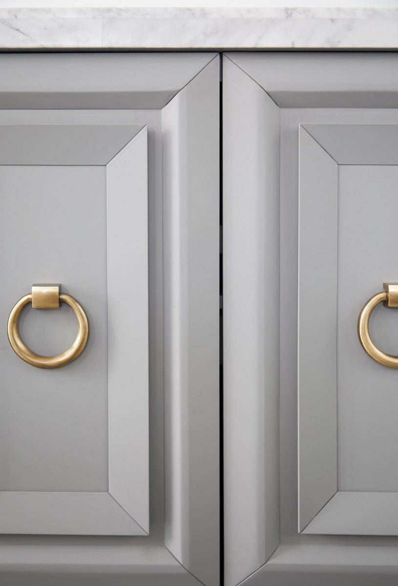 Azure Carrera Media Sideboard in White Carrera Marble, Dove Gray, Brushed Gold from Essentials For Living - Luna Furniture