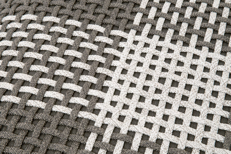 Cross Accent Cube in Dove Flat Rope, White Speckle Stripe from Essentials For Living - Luna Furniture