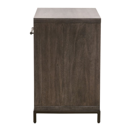 Wrenn 1-Drawer Nightstand in Burnished Brown Acacia, Matte White, Antique Bronze from Essentials For Living - Luna Furniture