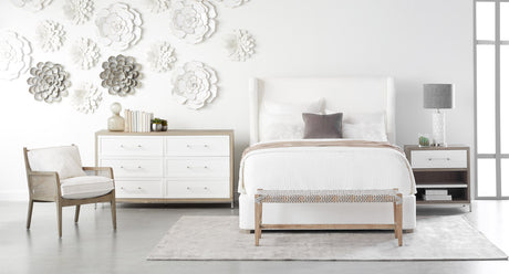 Wrenn 1-Drawer Nightstand in Natural Gray Acacia, Matte White, Brushed Stainless Steel from Essentials For Living - Luna Furniture