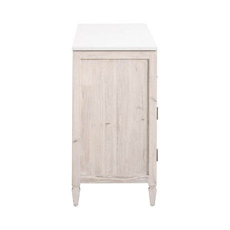 Emerie Media Sideboard in White Wash Pine, White Quartz from Essentials For Living - Luna Furniture