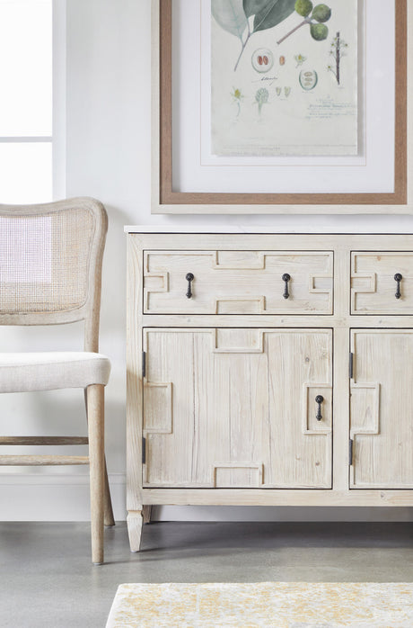 Emerie Media Sideboard in White Wash Pine, White Quartz from Essentials For Living - Luna Furniture