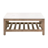 Spruce Square Coffee Table in Smoke Gray Pine, White Quartz from Essentials For Living - Luna Furniture