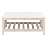 Spruce Square Coffee Table in White Wash Pine, White Quartz from Essentials For Living - Luna Furniture