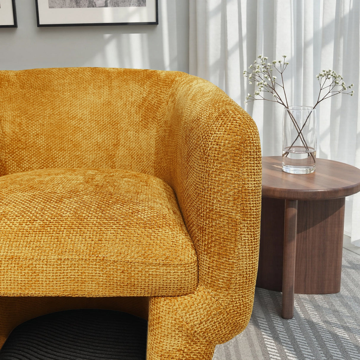 Wichita Gold Chenille Lounge Chair from Midinmod - Luna Furniture
