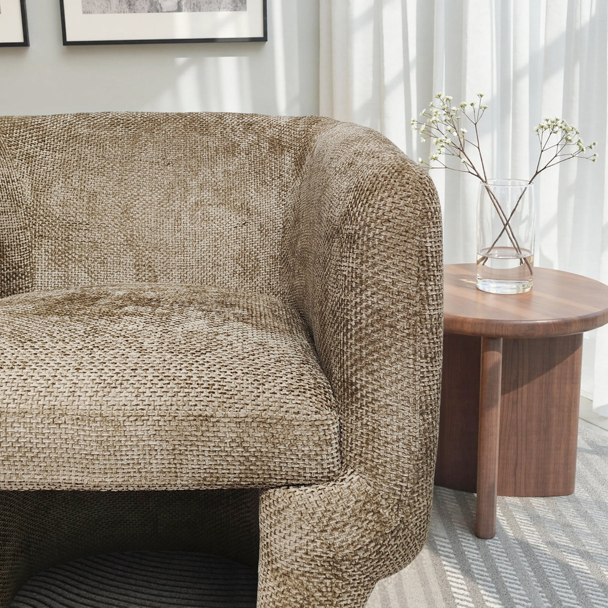 Wichita Light Brown Chenille Lounge Chair from Midinmod - Luna Furniture