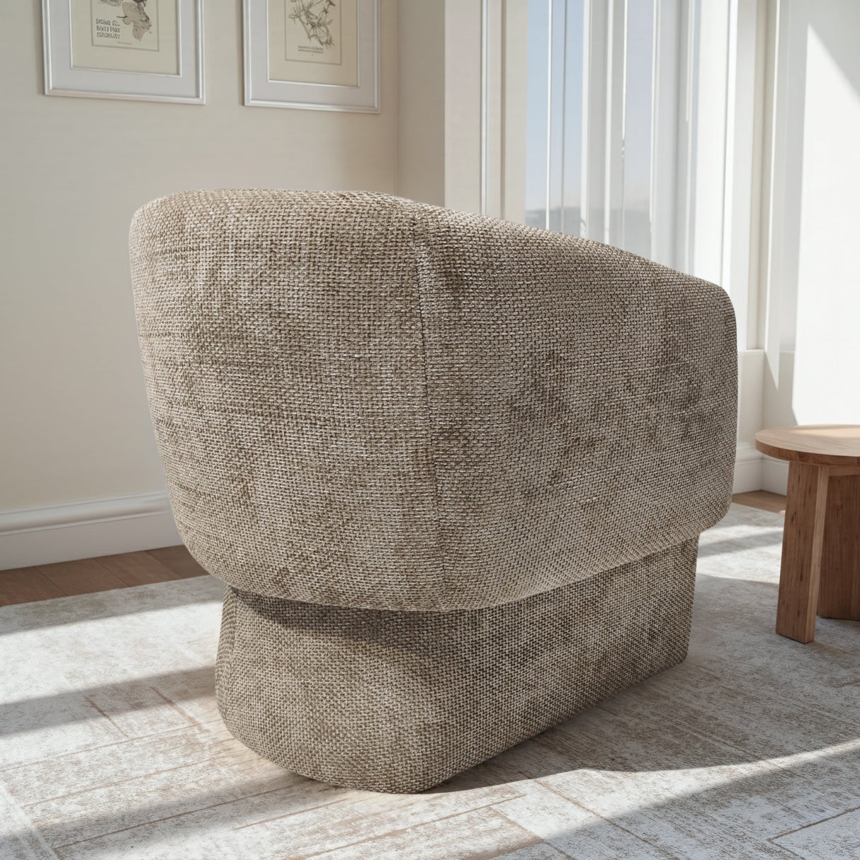 Wichita Light Brown Chenille Lounge Chair from Midinmod - Luna Furniture
