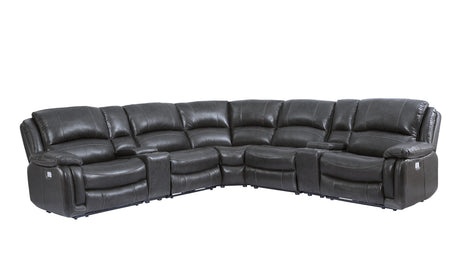 Denver Leather Armless Chair, Charcoal from Steve Silver - Luna Furniture