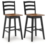 Wildenauer Brown/Black Bar Table and 4 Barstools from Ashley - Luna Furniture