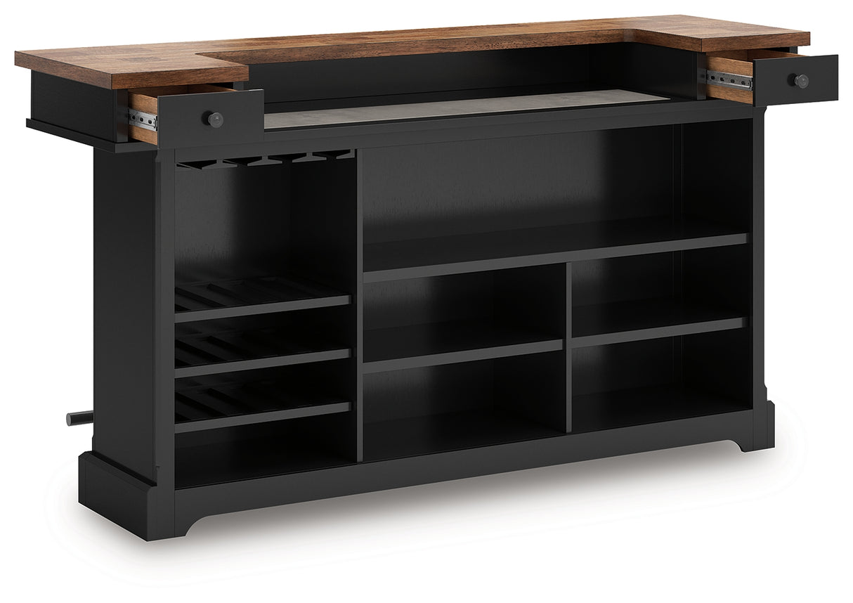 Wildenauer Brown/Black Bar Table and 4 Barstools from Ashley - Luna Furniture