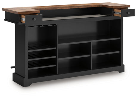 Wildenauer Brown/Black Bar Table and 4 Barstools from Ashley Furniture - Luna Furniture