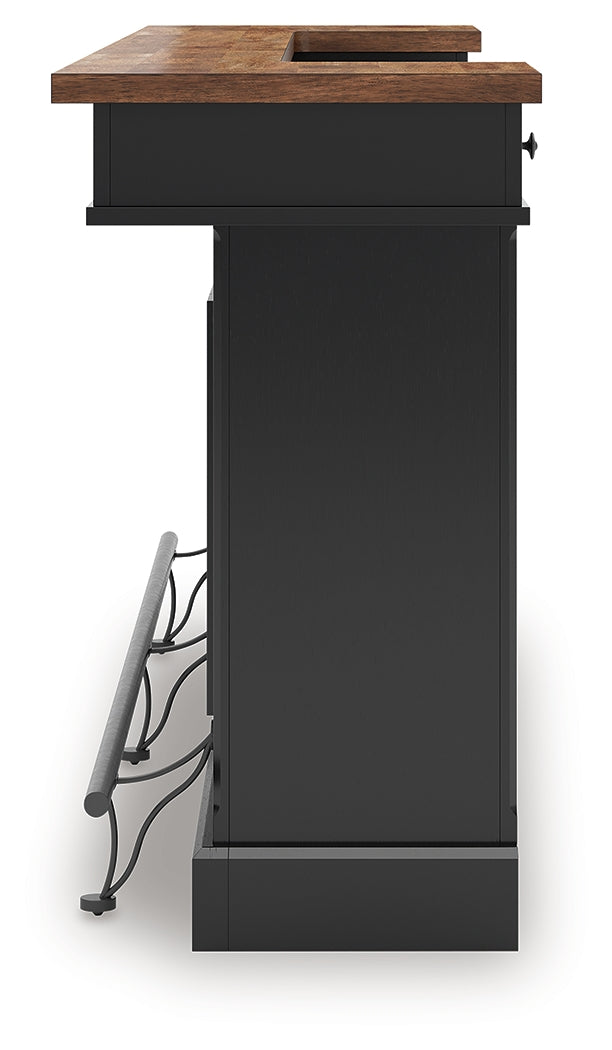 Wildenauer Brown/Black Bar Table and 4 Barstools from Ashley - Luna Furniture