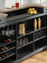 Wildenauer Brown/Black Bar Table and 4 Barstools from Ashley - Luna Furniture