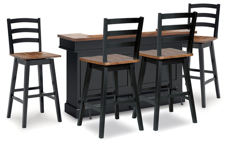 Wildenauer Bar Table and 4 Barstools from Ashley - Luna Furniture