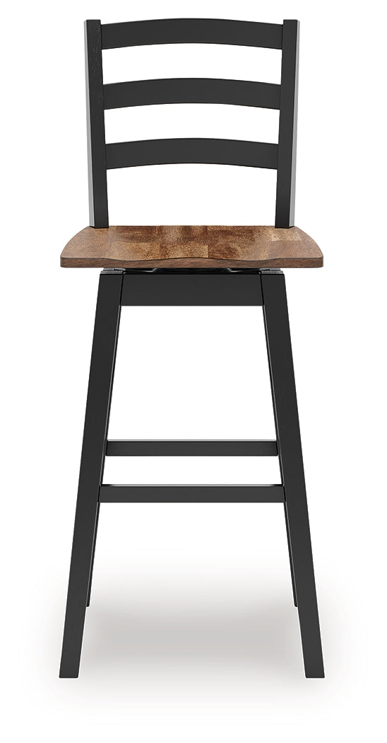 Wildenauer Brown/Black Bar Table and 4 Barstools from Ashley - Luna Furniture
