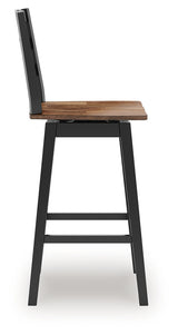 Wildenauer Brown/Black Bar Table and 4 Barstools from Ashley - Luna Furniture