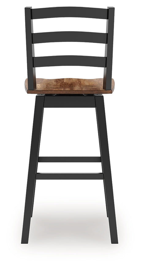 Wildenauer Brown/Black Bar Table and 4 Barstools from Ashley Furniture - Luna Furniture