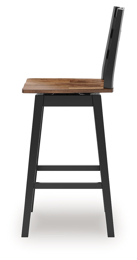 Wildenauer Brown/Black Bar Table and 4 Barstools from Ashley - Luna Furniture