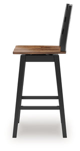 Wildenauer Brown/Black Bar Table and 4 Barstools from Ashley - Luna Furniture