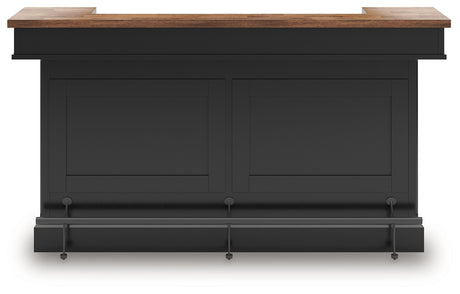Wildenauer Brown/Black Bar Table and 4 Barstools from Ashley Furniture - Luna Furniture