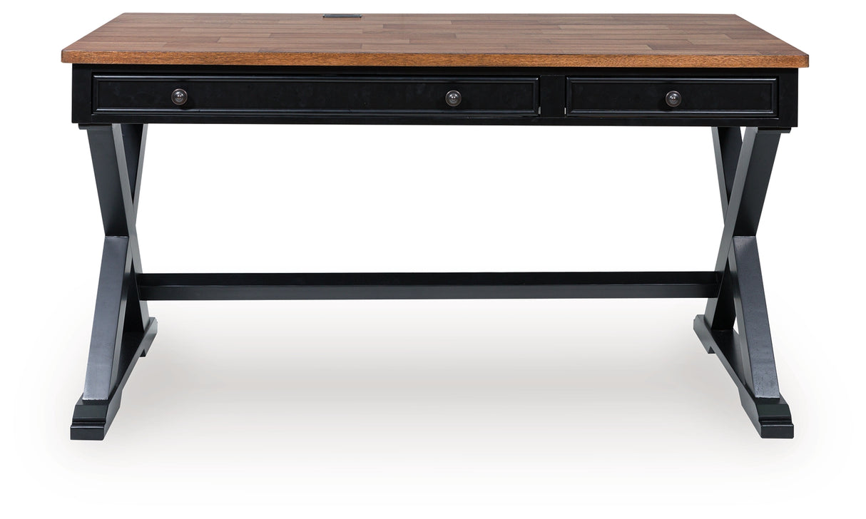 Wildenauer Brown/Black 60" Home Office Desk from Ashley - Luna Furniture