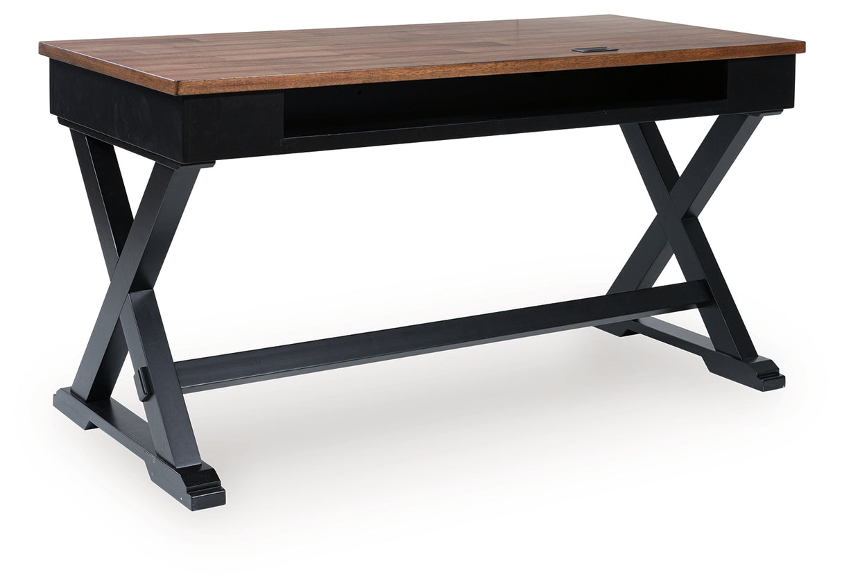 Wildenauer Brown/Black 60" Home Office Desk from Ashley - Luna Furniture