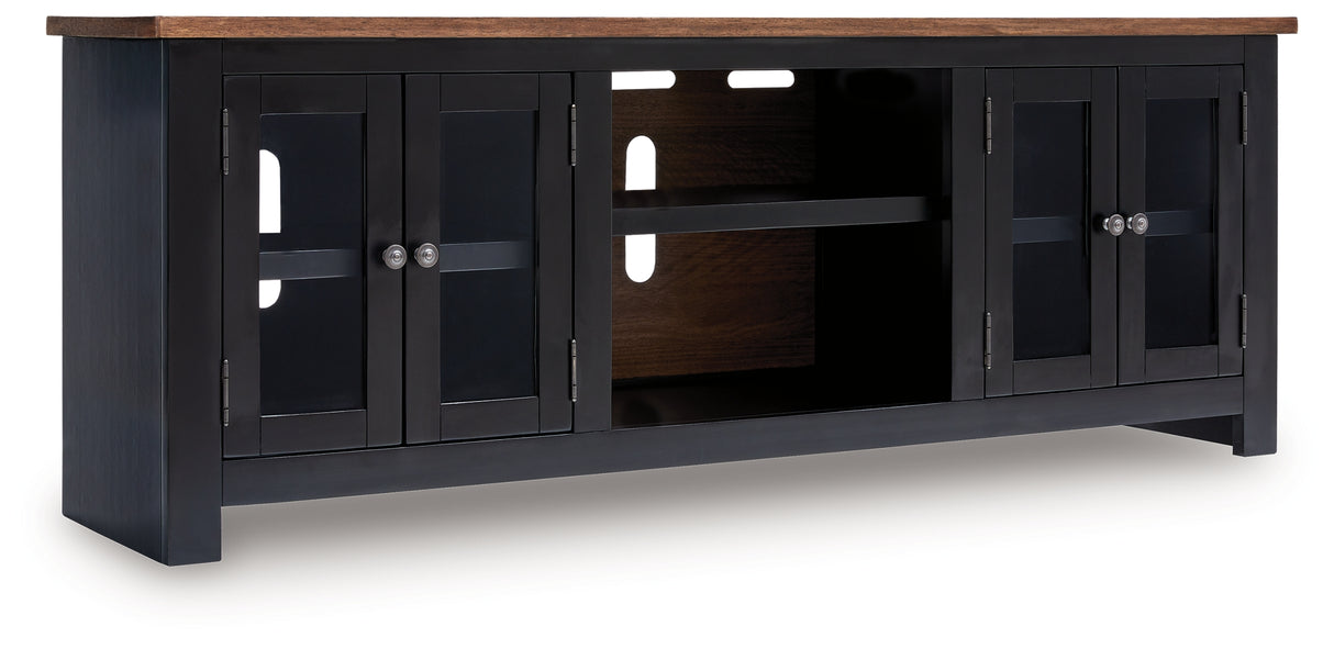 Wildenauer Brown/Black 76" TV Stand from Ashley - Luna Furniture