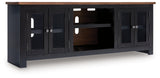 Wildenauer Brown/Black 76" TV Stand from Ashley - Luna Furniture