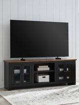 Wildenauer Brown/Black 76" TV Stand from Ashley - Luna Furniture