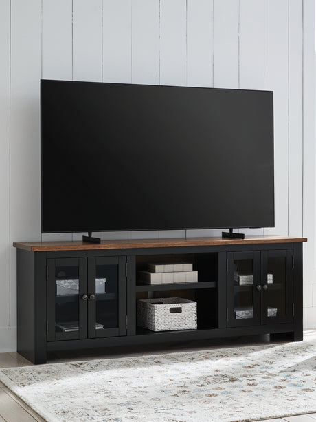 Wildenauer Brown/Black 76" TV Stand from Ashley - Luna Furniture